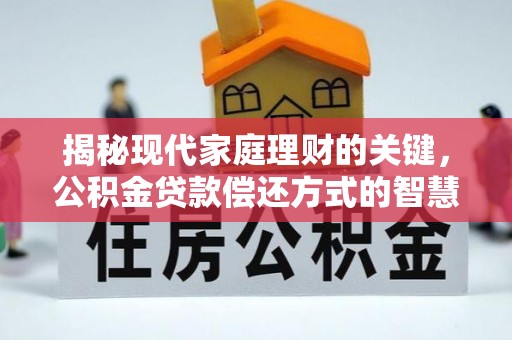 津南揭秘现代家庭理财的关键，公积金贷款偿还方式的智慧选择